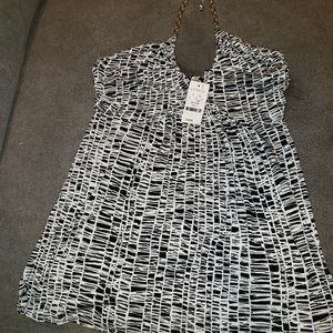 Black and white halter tank